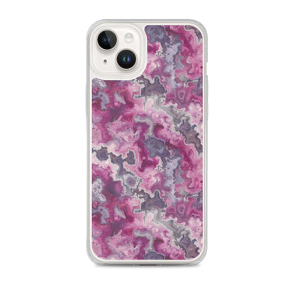 iPhone Case Pink Moss Agate Pattern