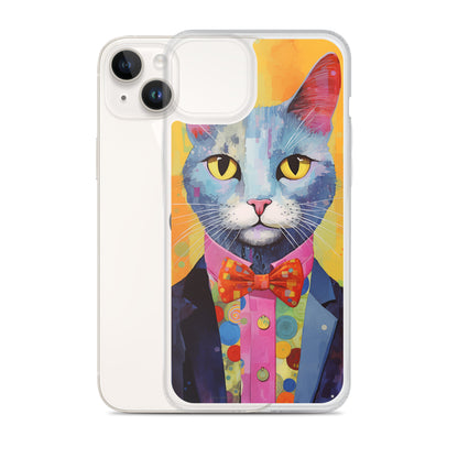 Fancy Colorful Kitty Cat iPhone Case