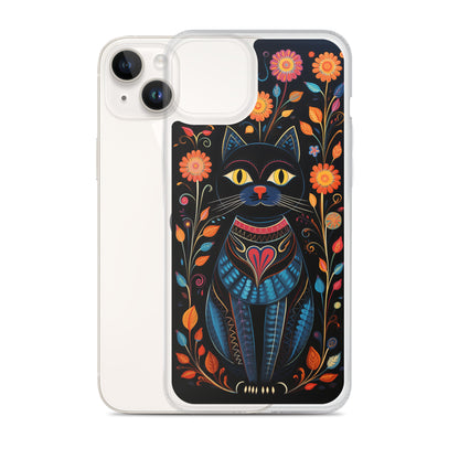 Folk Art Kitty Cat iPhone Case