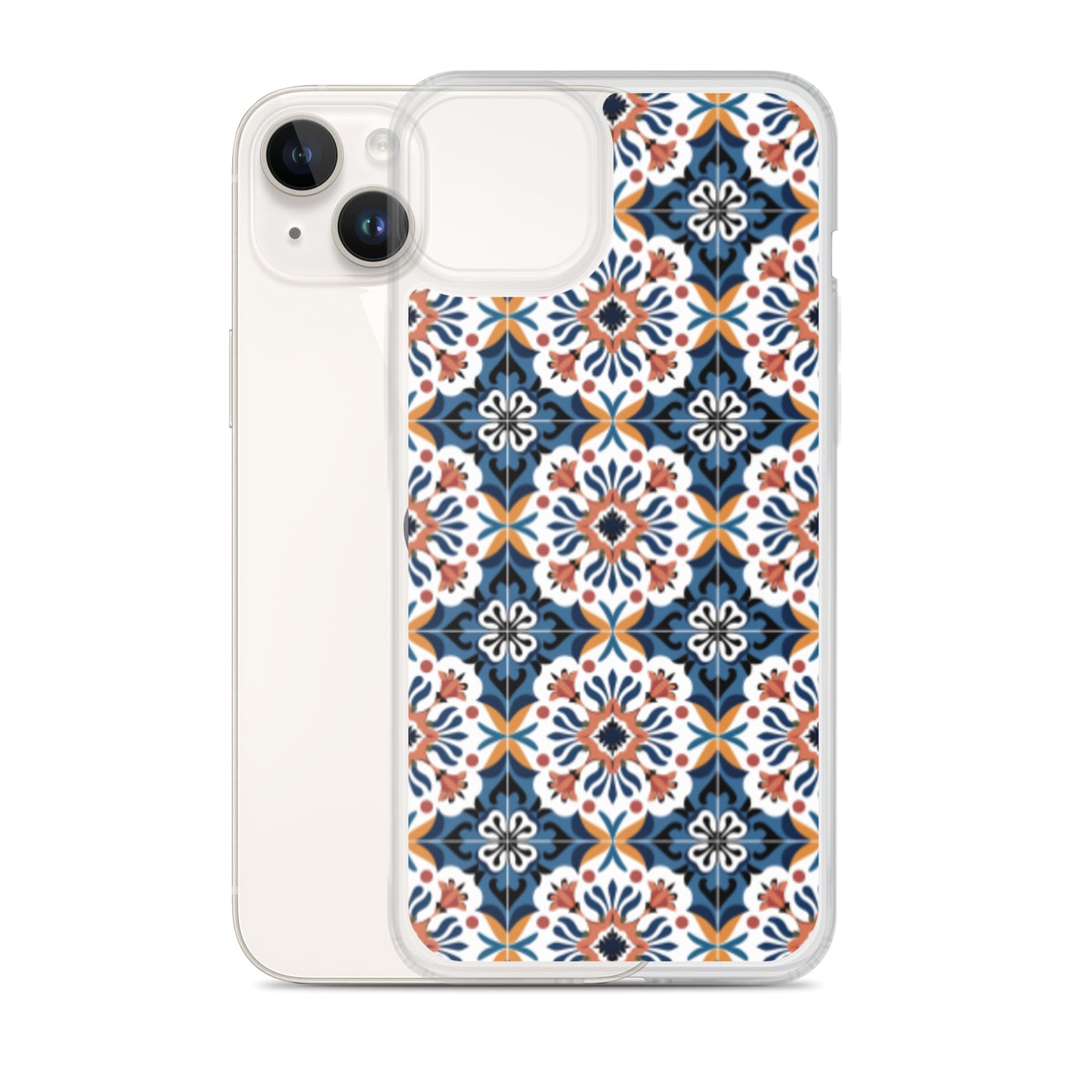 iPhone Case Classic Encaustic Tile Orange & Blue