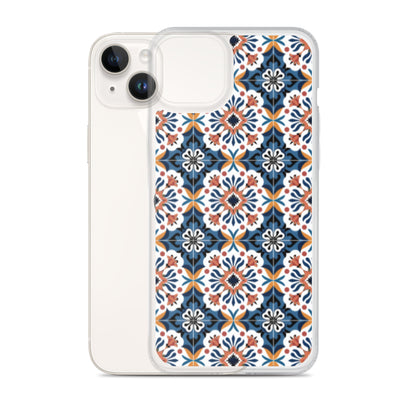 iPhone Case Classic Encaustic Tile Orange & Blue