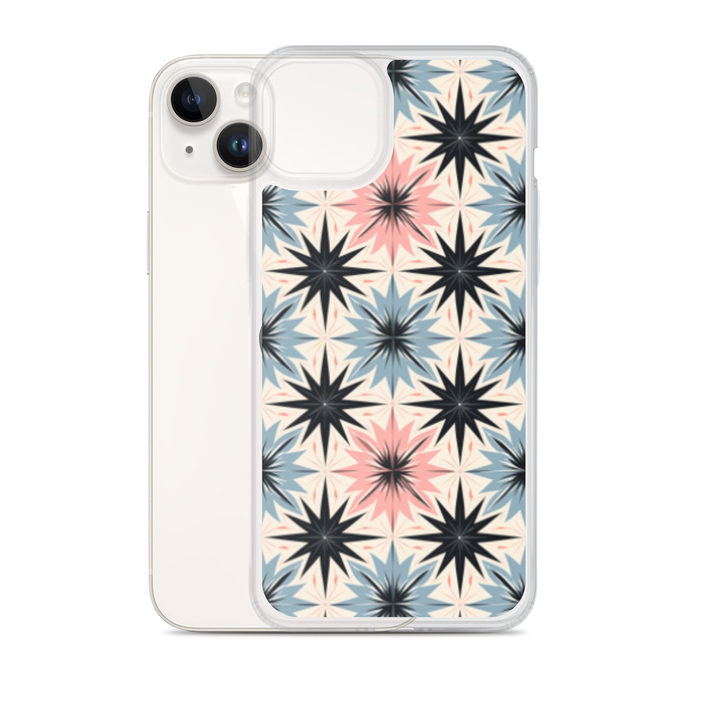 iPhone Case Pink and Blue Pastel Retro Stars