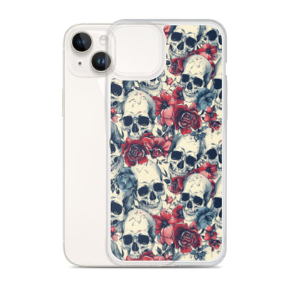 iPhone Case Skulls and Red Roses