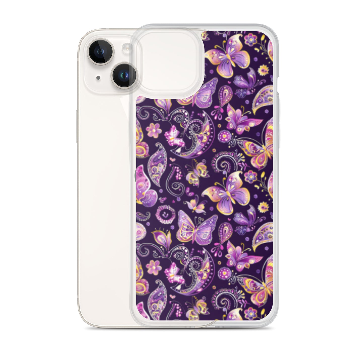 iPhone Case Purple Butterfly Paisley
