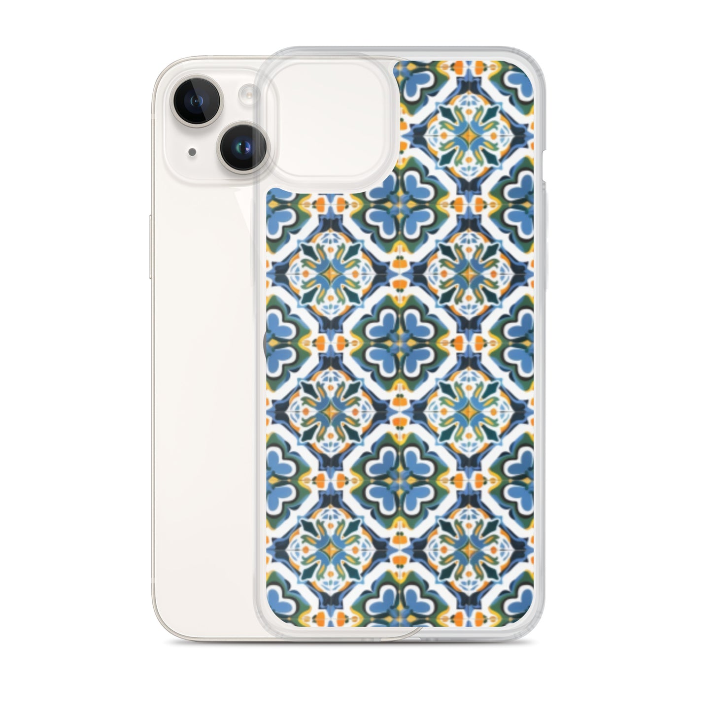 iPhone Case Colorful Andalusian Ceramic Tile Green Blue Orange