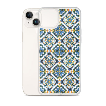 iPhone Case Colorful Andalusian Ceramic Tile Green Blue Orange