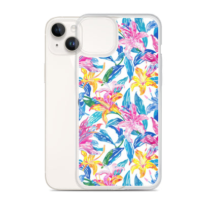 iPhone Case Colorful Floral Watercolor Blue Yellow Pink