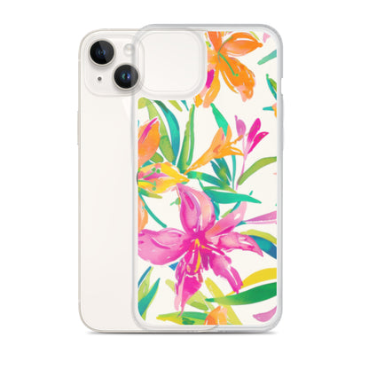 iPhone Case Colorful Floral Watercolor Pink Orange