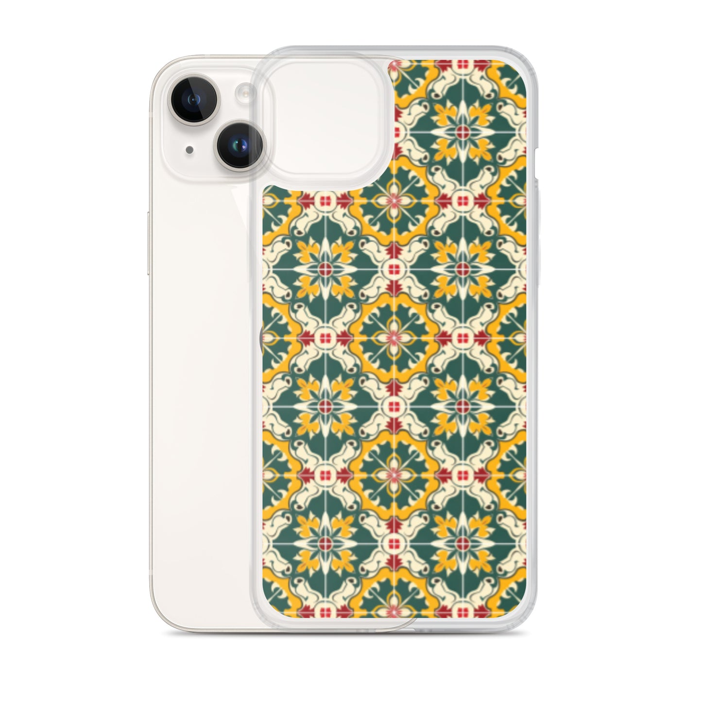 iPhone Case Green Colorful Traditional Maltese Cement Tile Pattern