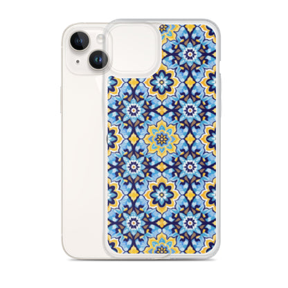 iPhone Case Kashi Tiles Yellow & Light Blue