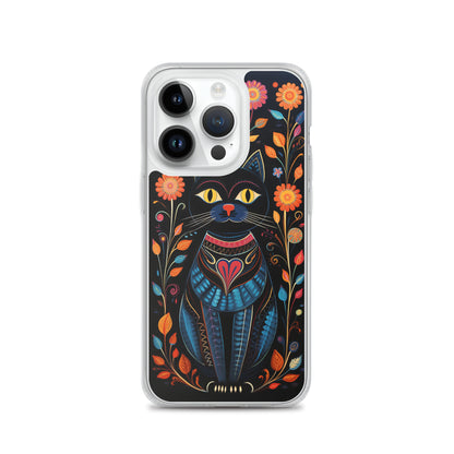 Folk Art Kitty Cat iPhone Case
