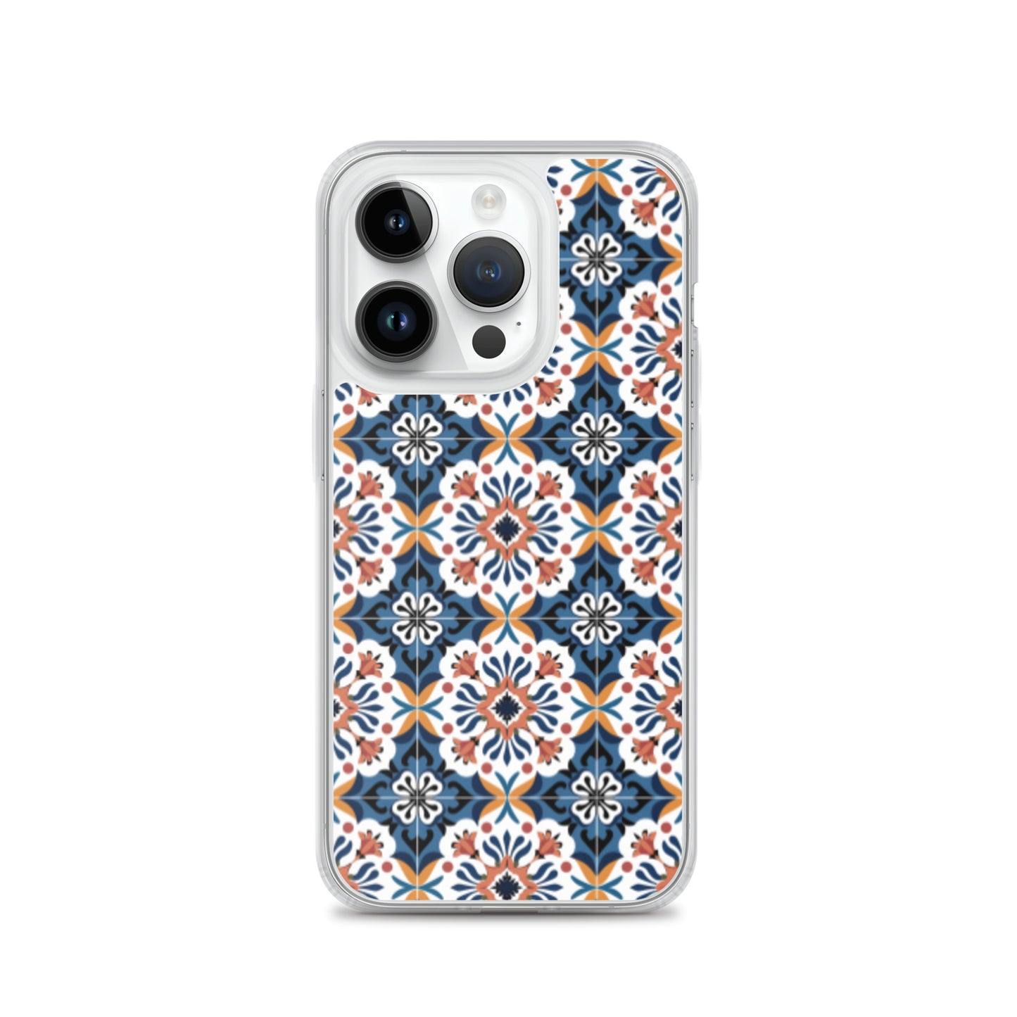 iPhone Case Classic Encaustic Tile Orange & Blue