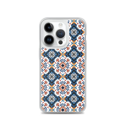 iPhone Case Classic Encaustic Tile Orange & Blue