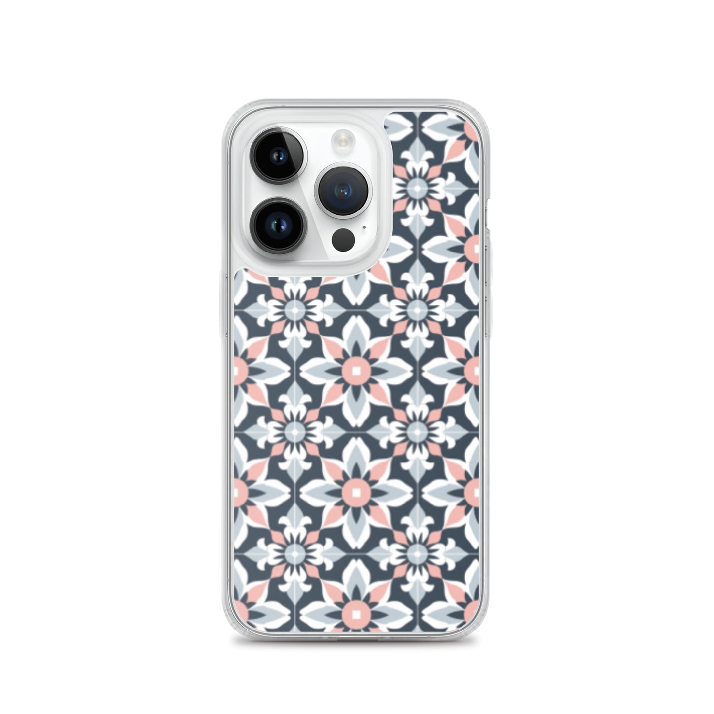 iPhone Case Geometric Flowers Pastel Pink and Blue