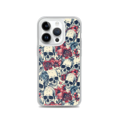 iPhone Case Skulls and Red Roses