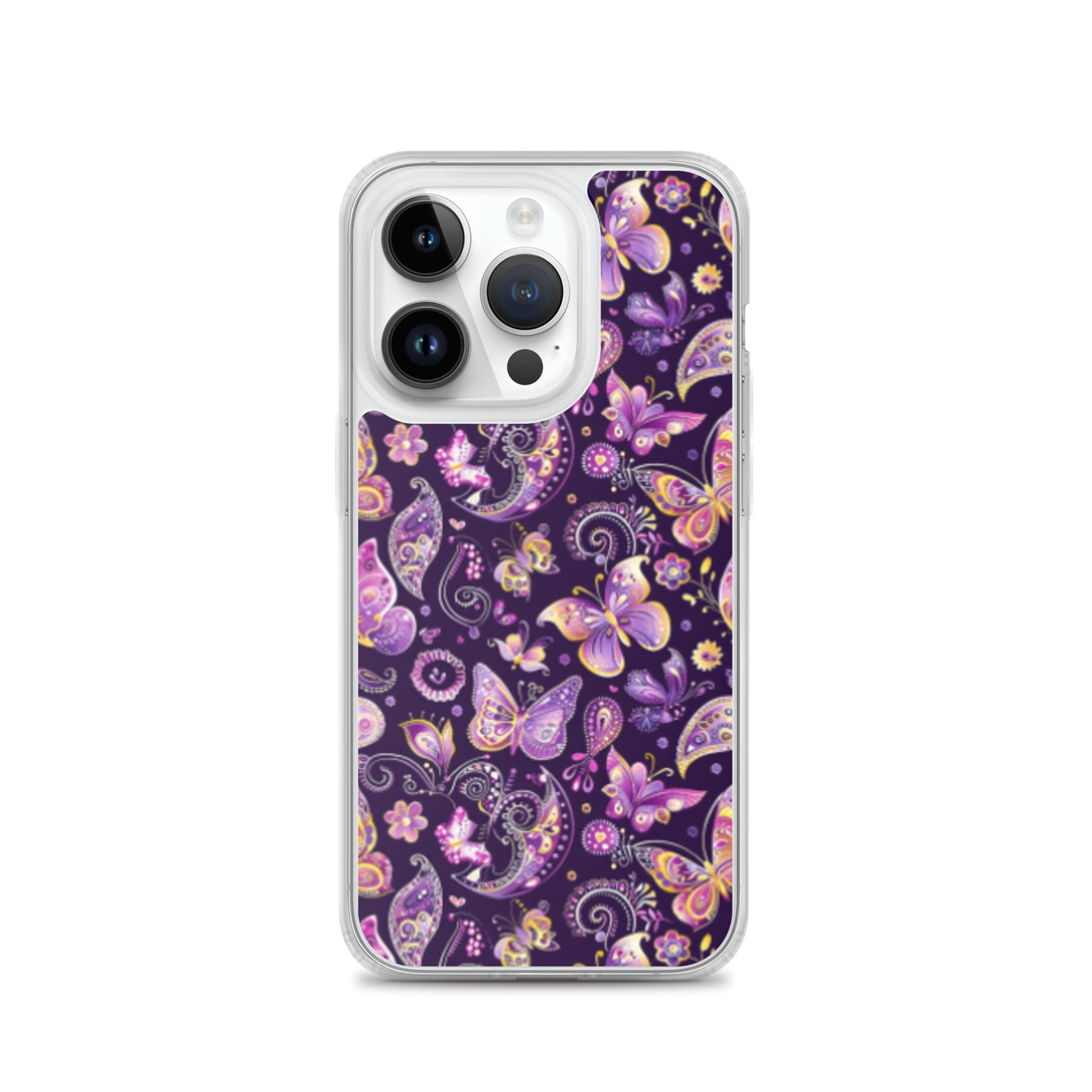 iPhone Case Purple Butterfly Paisley
