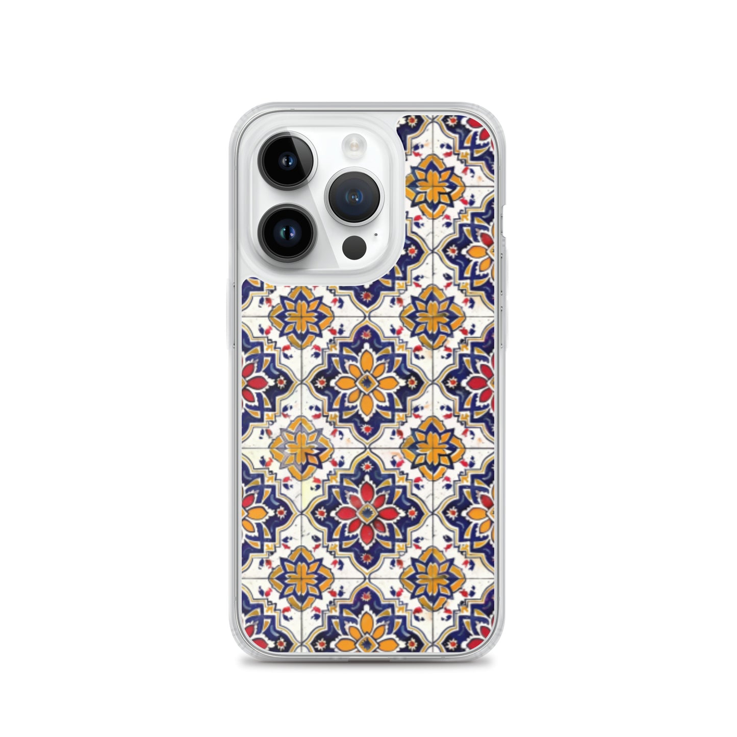 iPhone Case Colorful Andalusian Ceramic Tile Blue Orange Red
