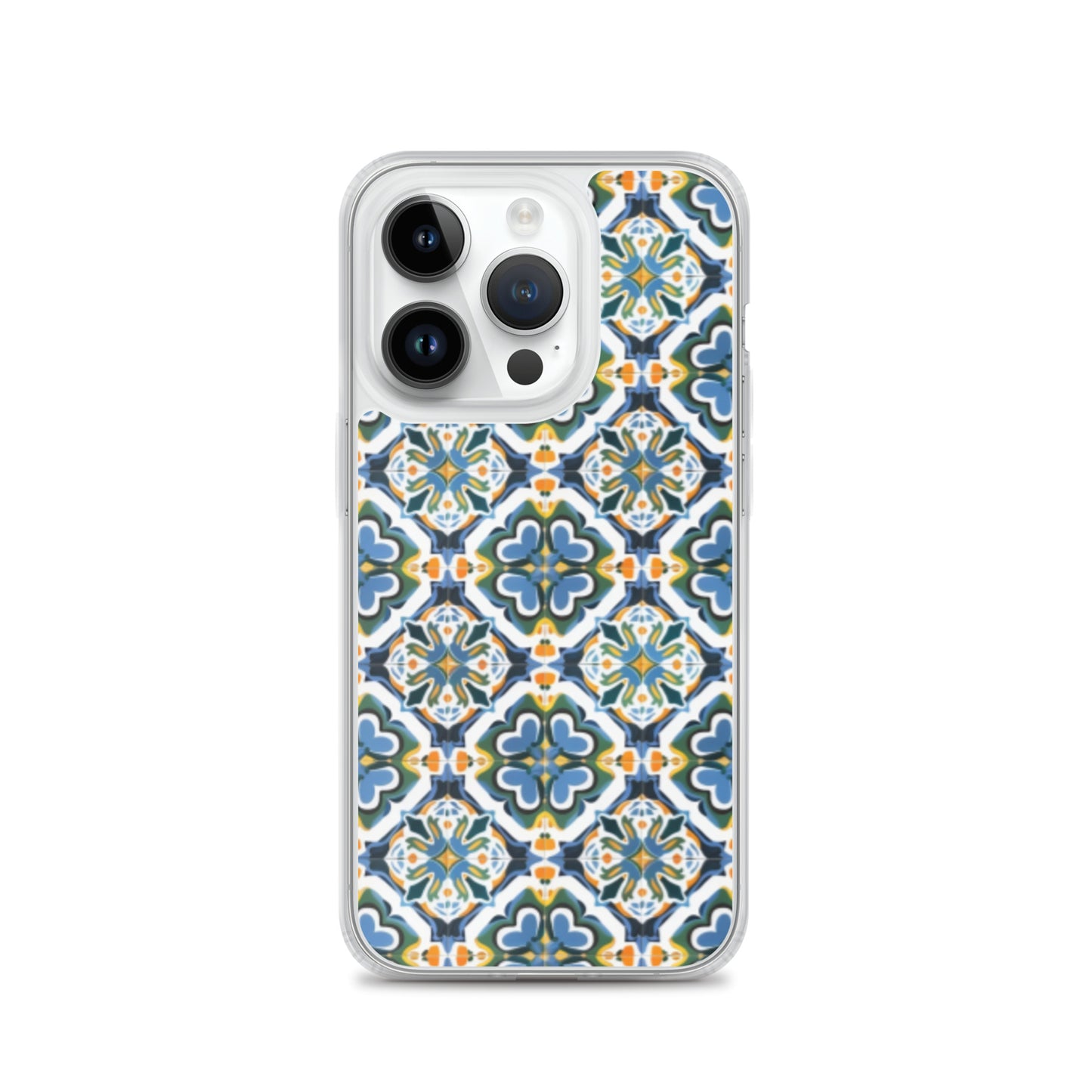 iPhone Case Colorful Andalusian Ceramic Tile Green Blue Orange