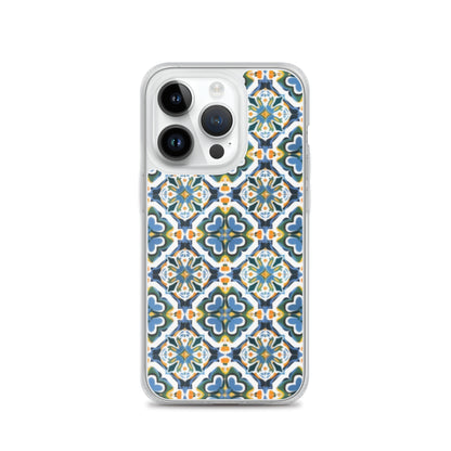 iPhone Case Colorful Andalusian Ceramic Tile Green Blue Orange