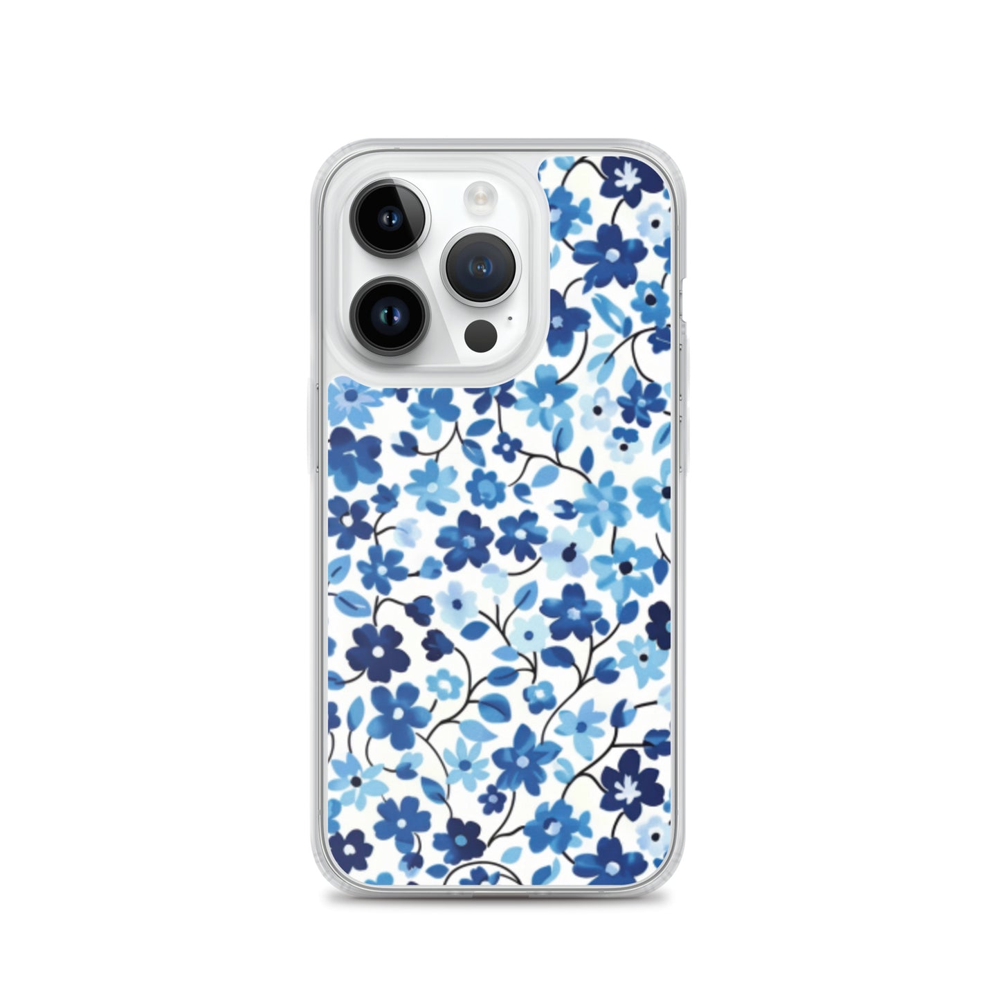 iPhone Case Blue Watercolor Flowers