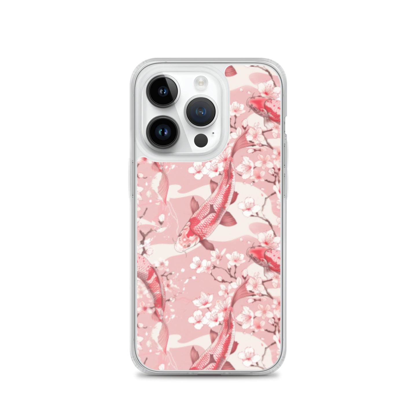iPhone Case Pink Japanese Koi Fish and Cherry Blossoms