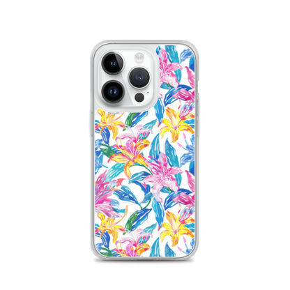 iPhone Case Colorful Floral Watercolor Blue Yellow Pink
