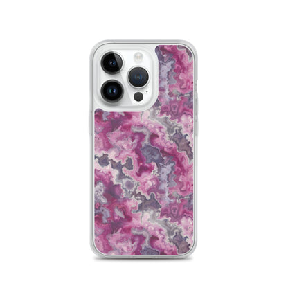 iPhone Case Pink Moss Agate Pattern
