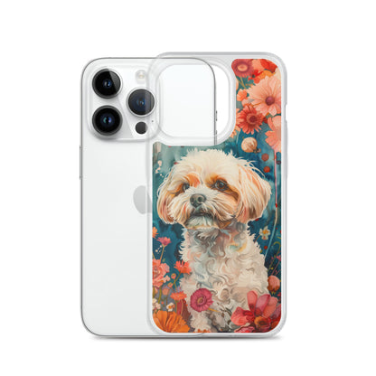 iPhone Case Watercolor Shih Tzu with Colorful Flowers