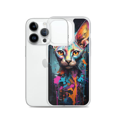 Graffiti Sphynx Cat iPhone Case
