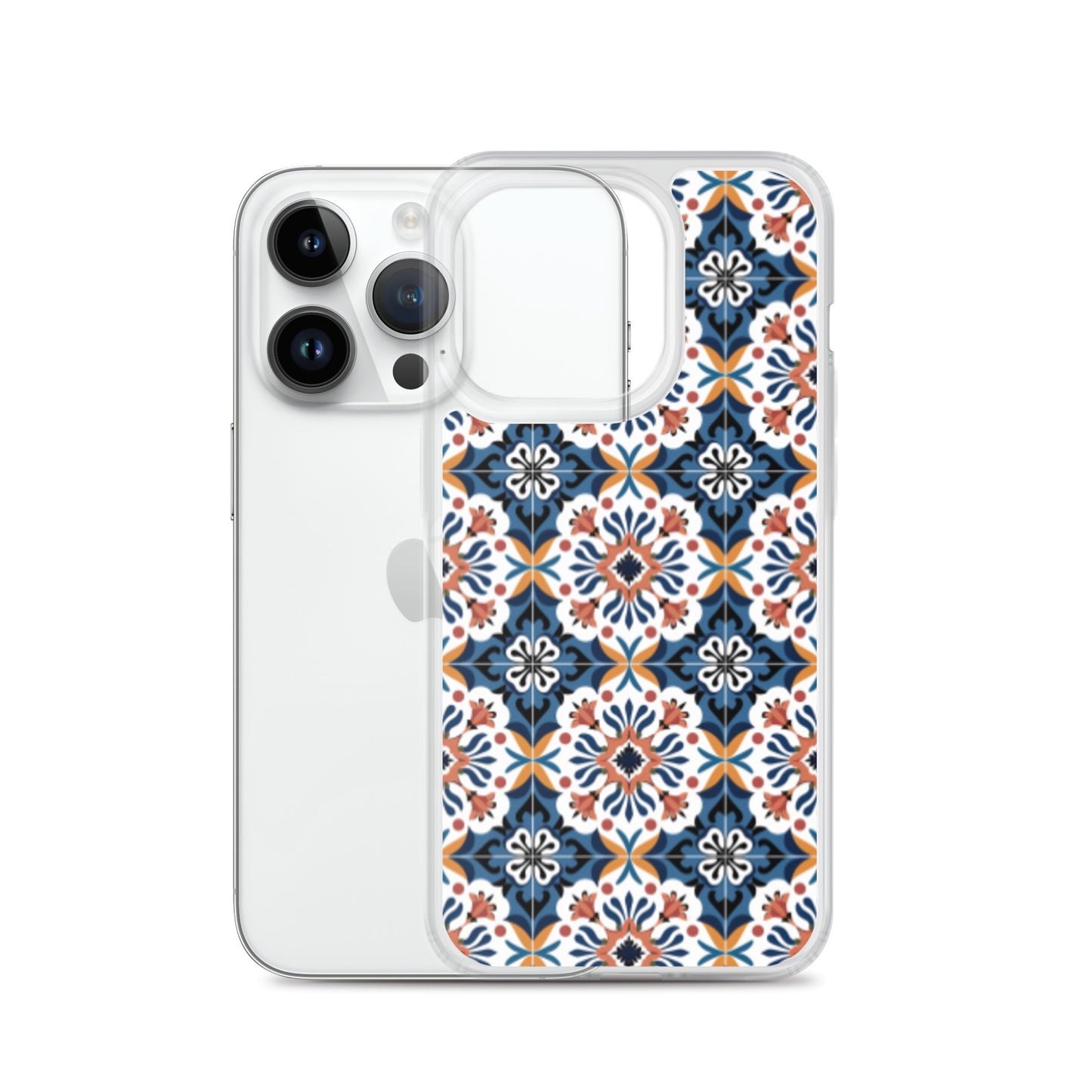 iPhone Case Classic Encaustic Tile Orange & Blue