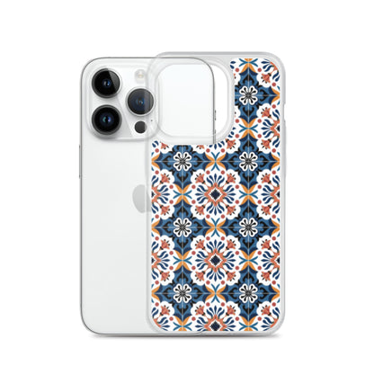 iPhone Case Classic Encaustic Tile Orange & Blue