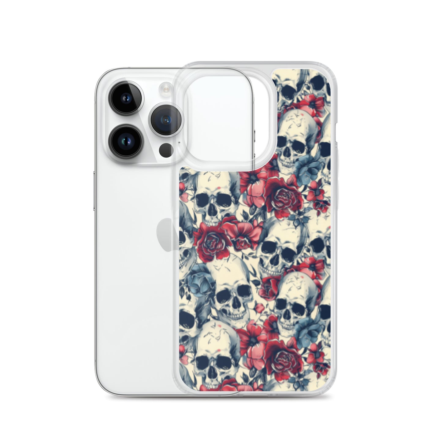 iPhone Case Skulls and Red Roses