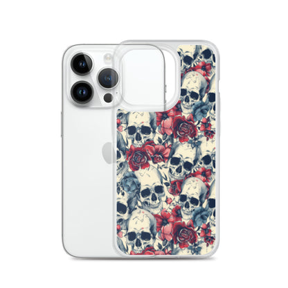 iPhone Case Skulls and Red Roses
