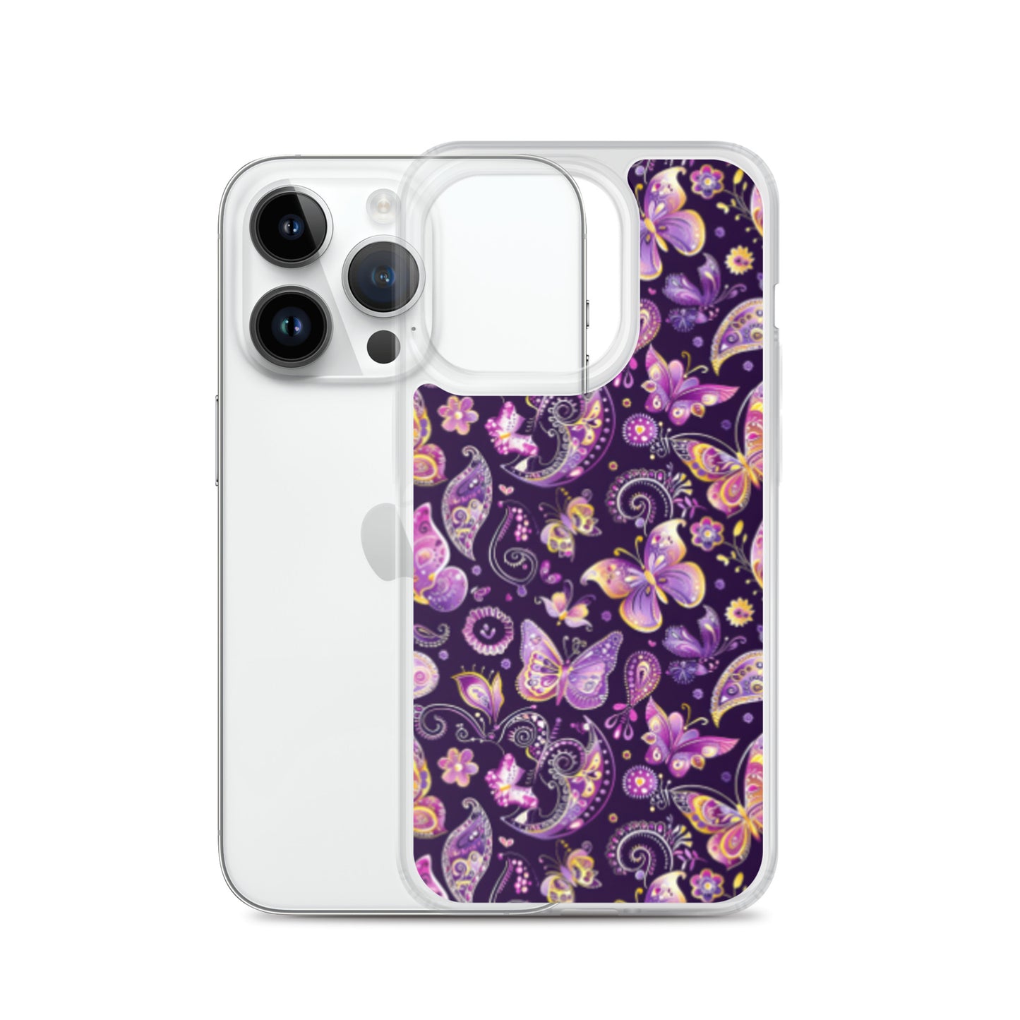iPhone Case Purple Butterfly Paisley