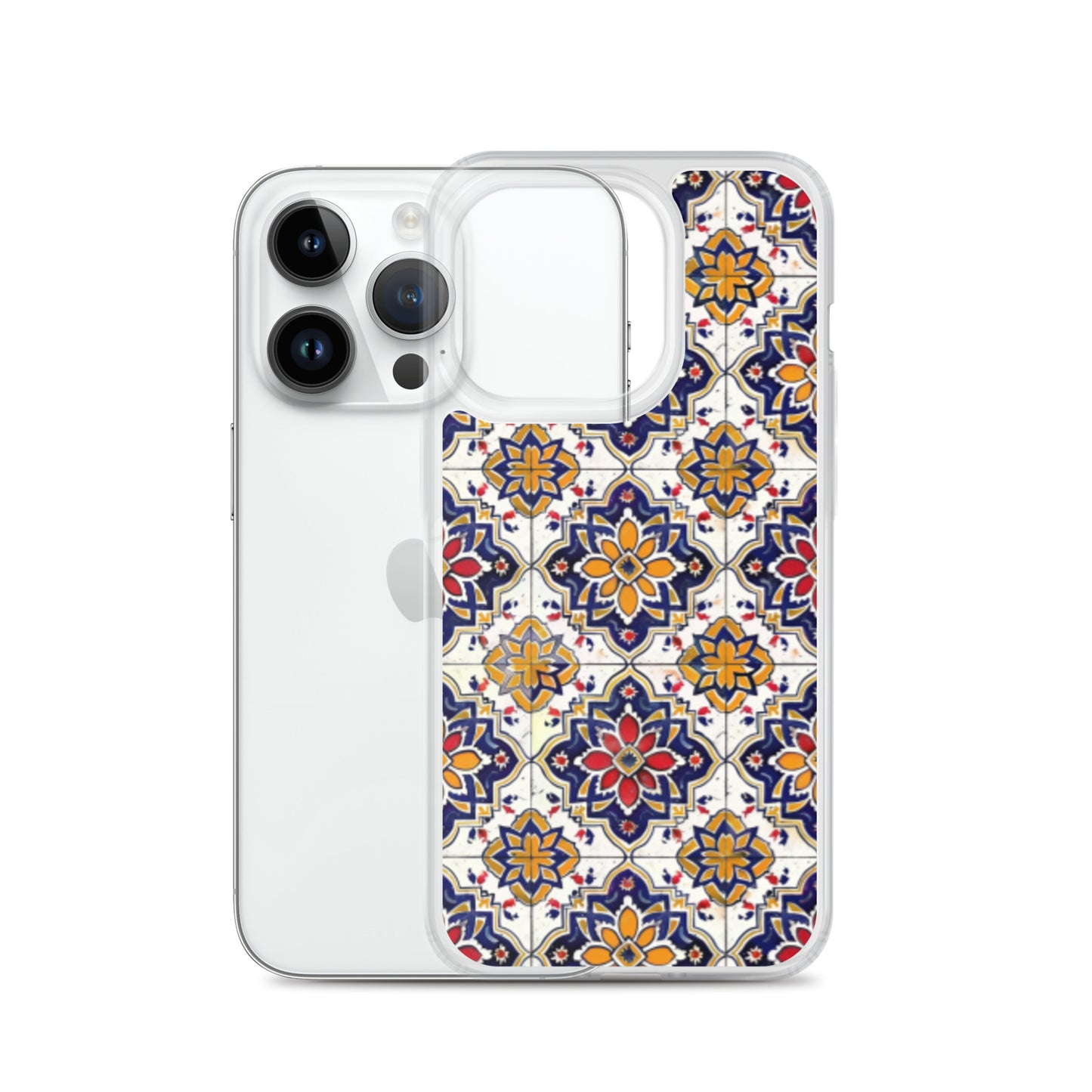 iPhone Case Colorful Andalusian Ceramic Tile Blue Orange Red