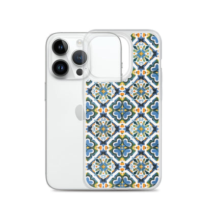 iPhone Case Colorful Andalusian Ceramic Tile Green Blue Orange
