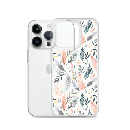 iPhone Case Pastel Feathers & Plants