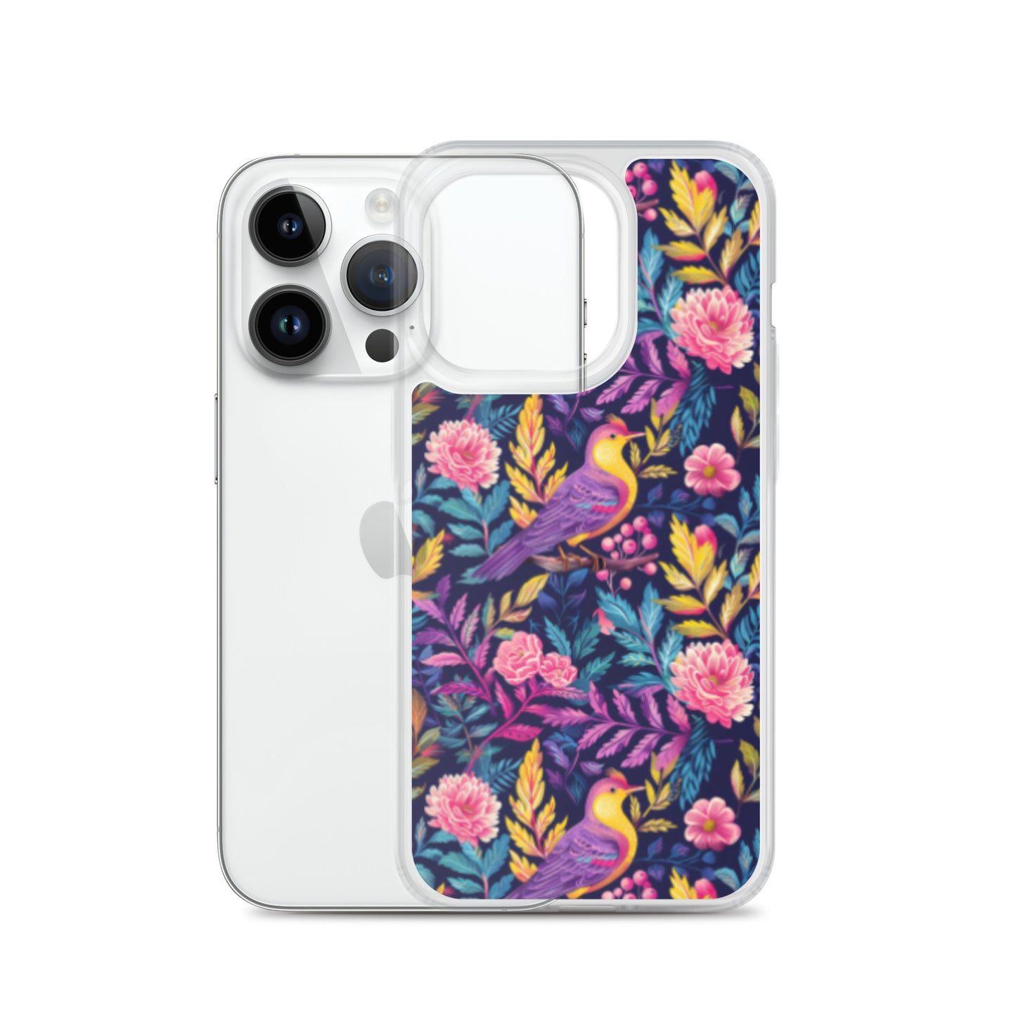 iPhone Case Colorful Flowers Plants and Birds