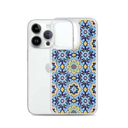 iPhone Case Kashi Tiles Yellow & Light Blue