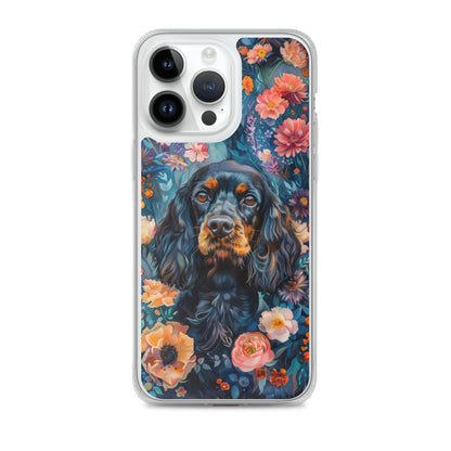 iPhone Case Watercolor Cocker Spaniel with Colorful Flowers