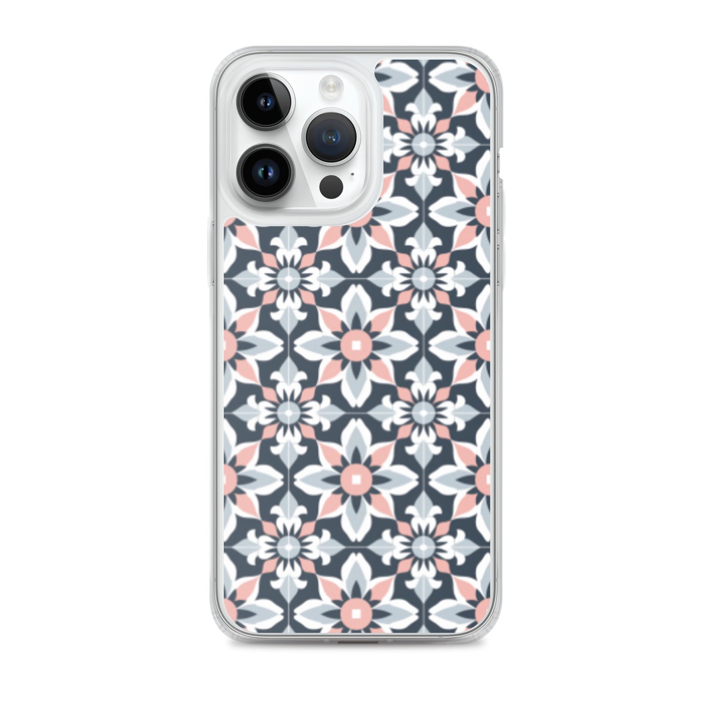 iPhone Case Geometric Flowers Pastel Pink and Blue