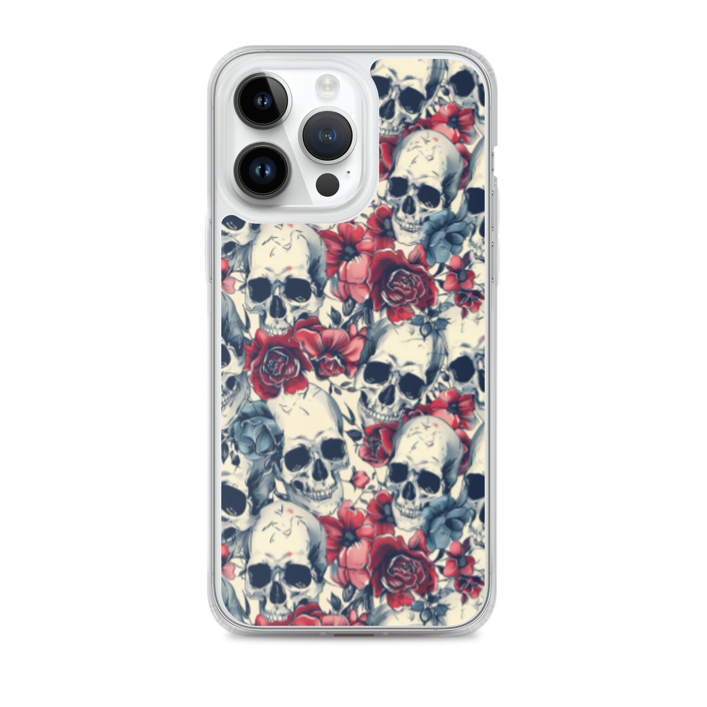 iPhone Case Skulls and Red Roses