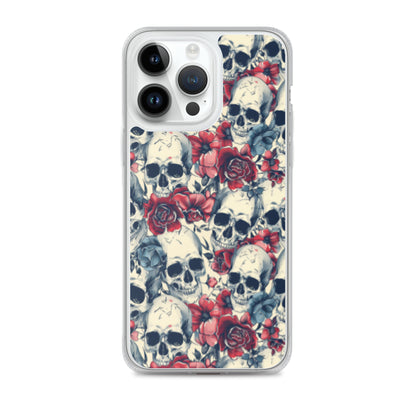 iPhone Case Skulls and Red Roses