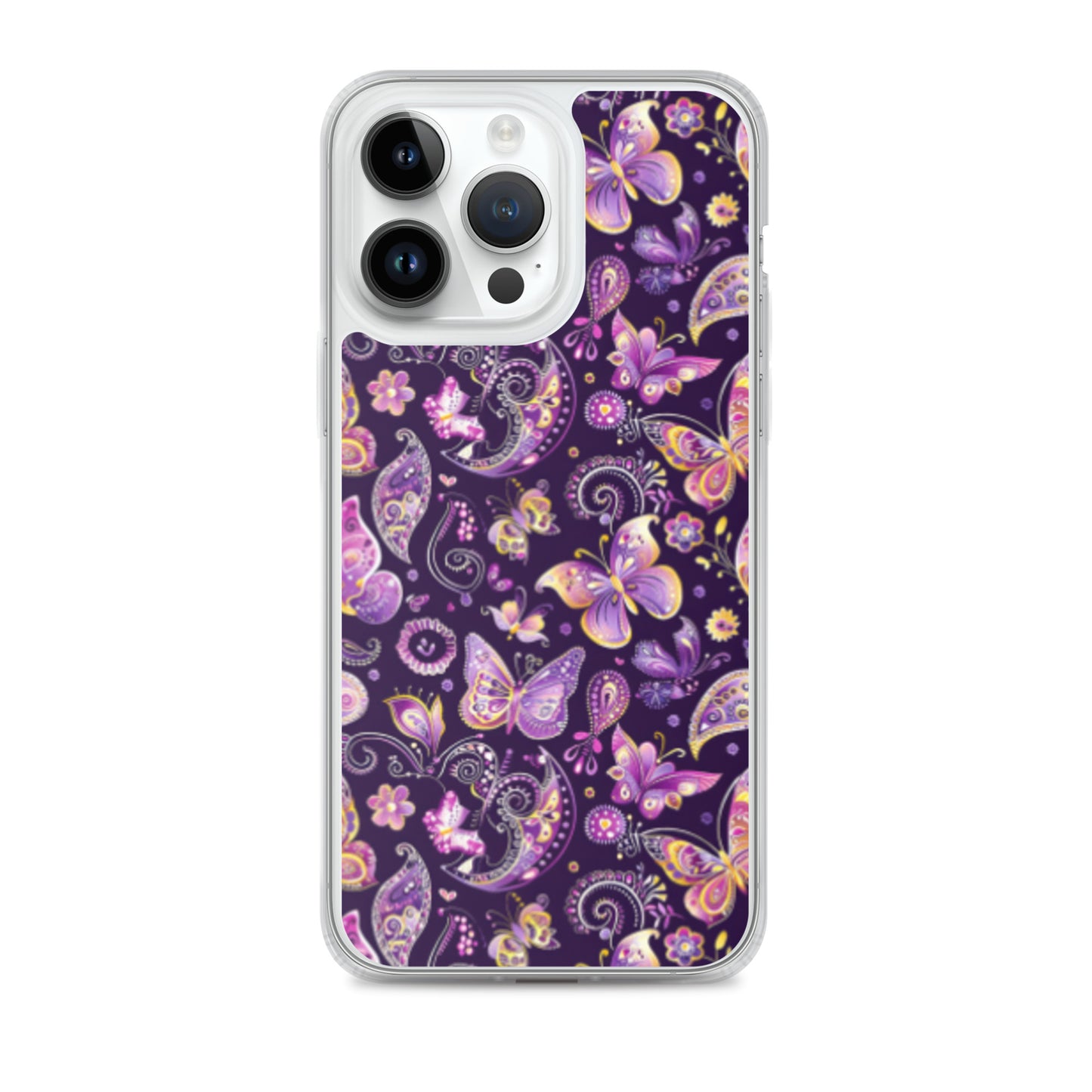 iPhone Case Purple Butterfly Paisley