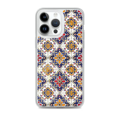 iPhone Case Colorful Andalusian Ceramic Tile Blue Orange Red