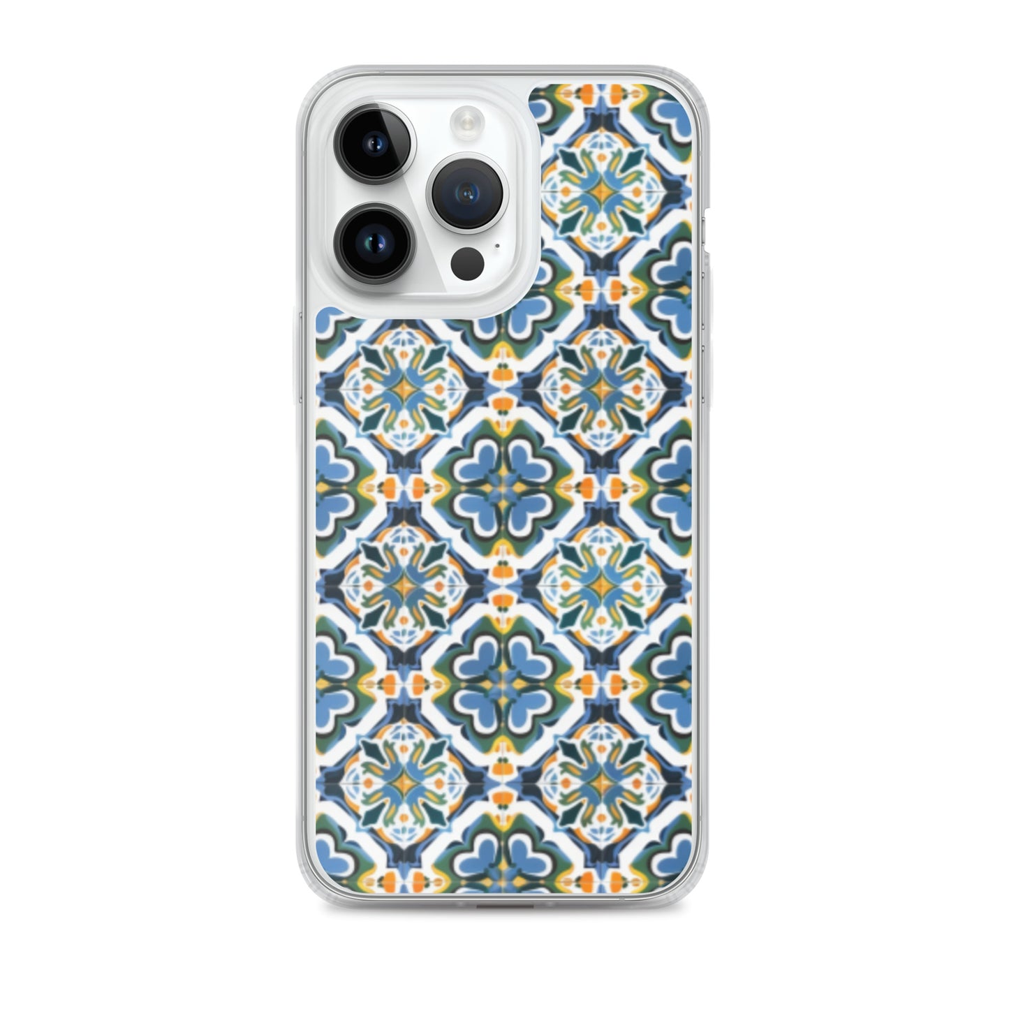 iPhone Case Colorful Andalusian Ceramic Tile Green Blue Orange