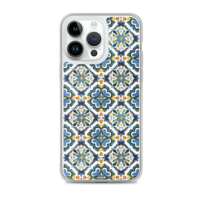 iPhone Case Colorful Andalusian Ceramic Tile Green Blue Orange
