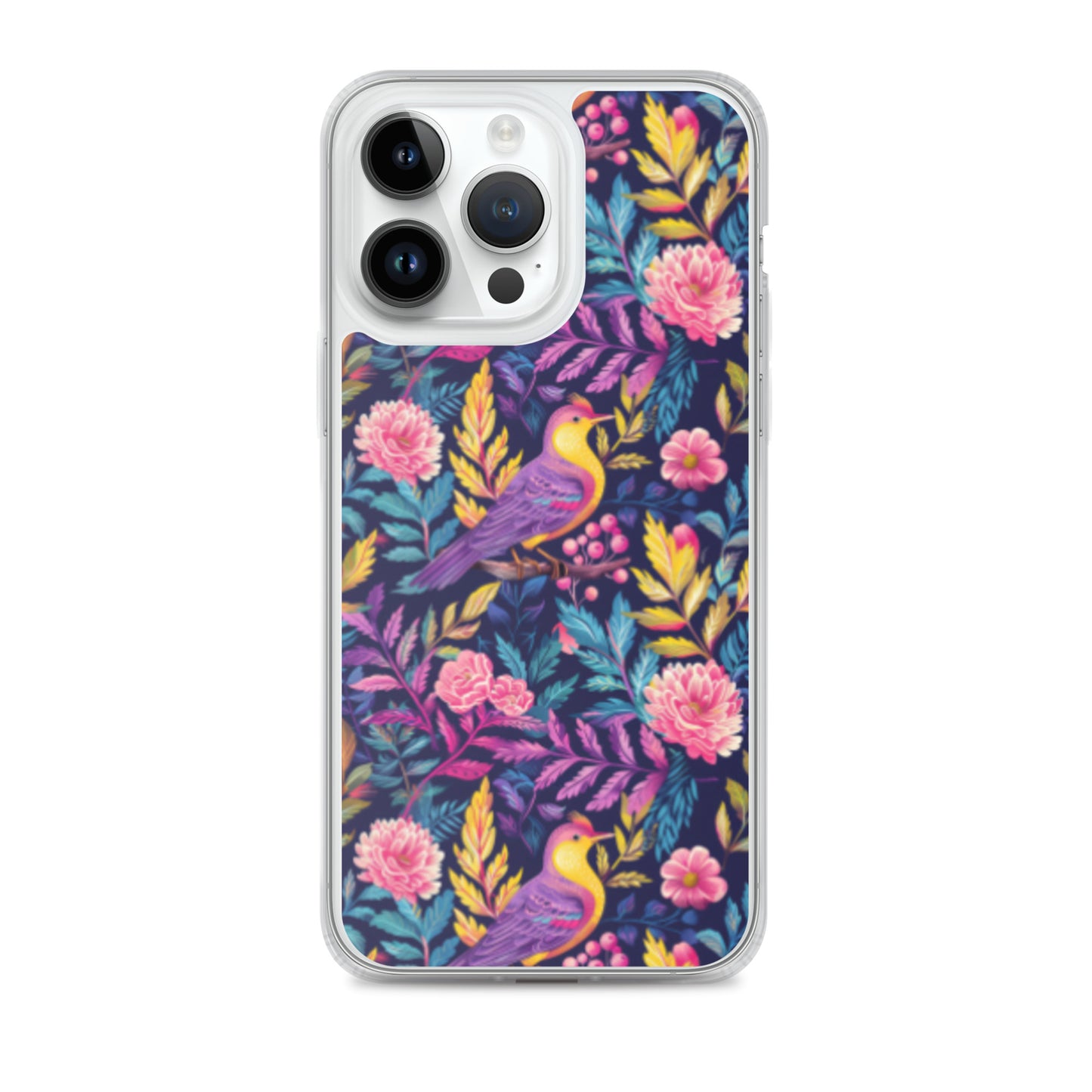 iPhone Case Colorful Flowers Plants and Birds
