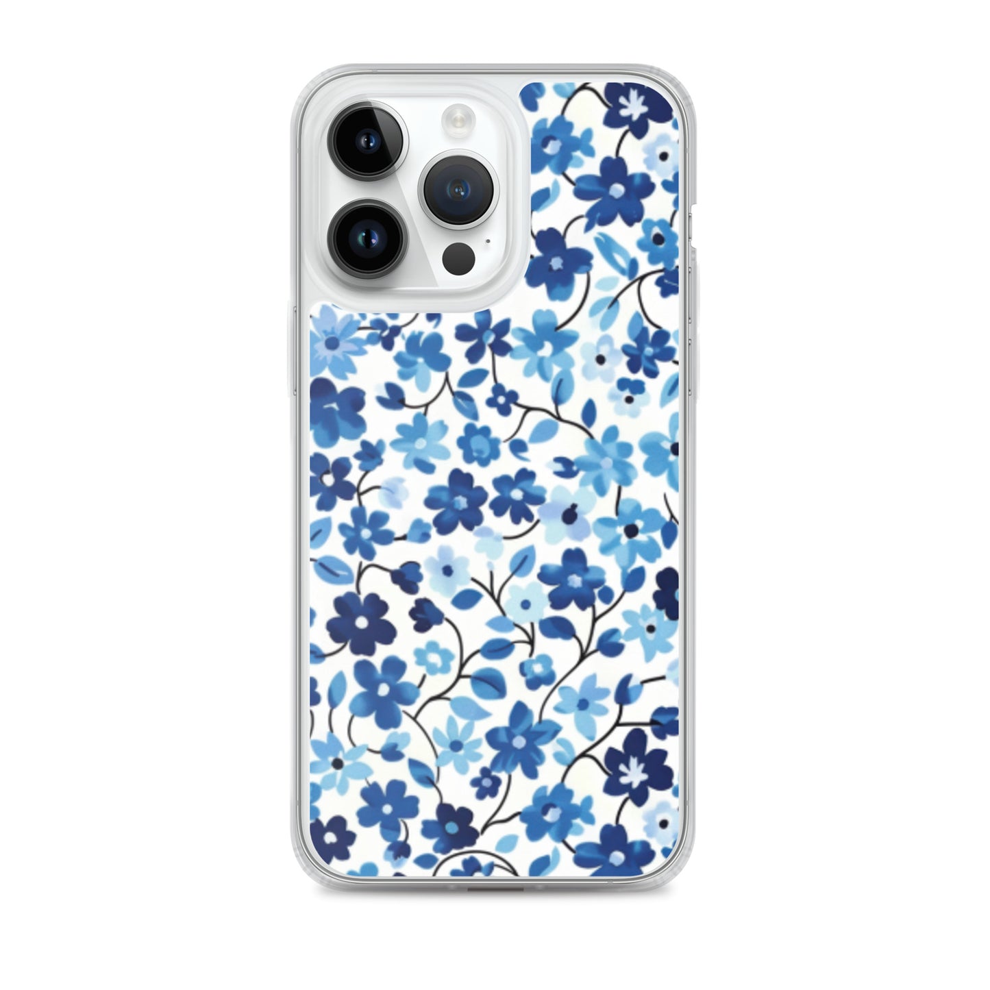 iPhone Case Blue Watercolor Flowers