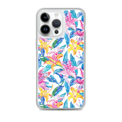 iPhone Case Colorful Floral Watercolor Blue Yellow Pink